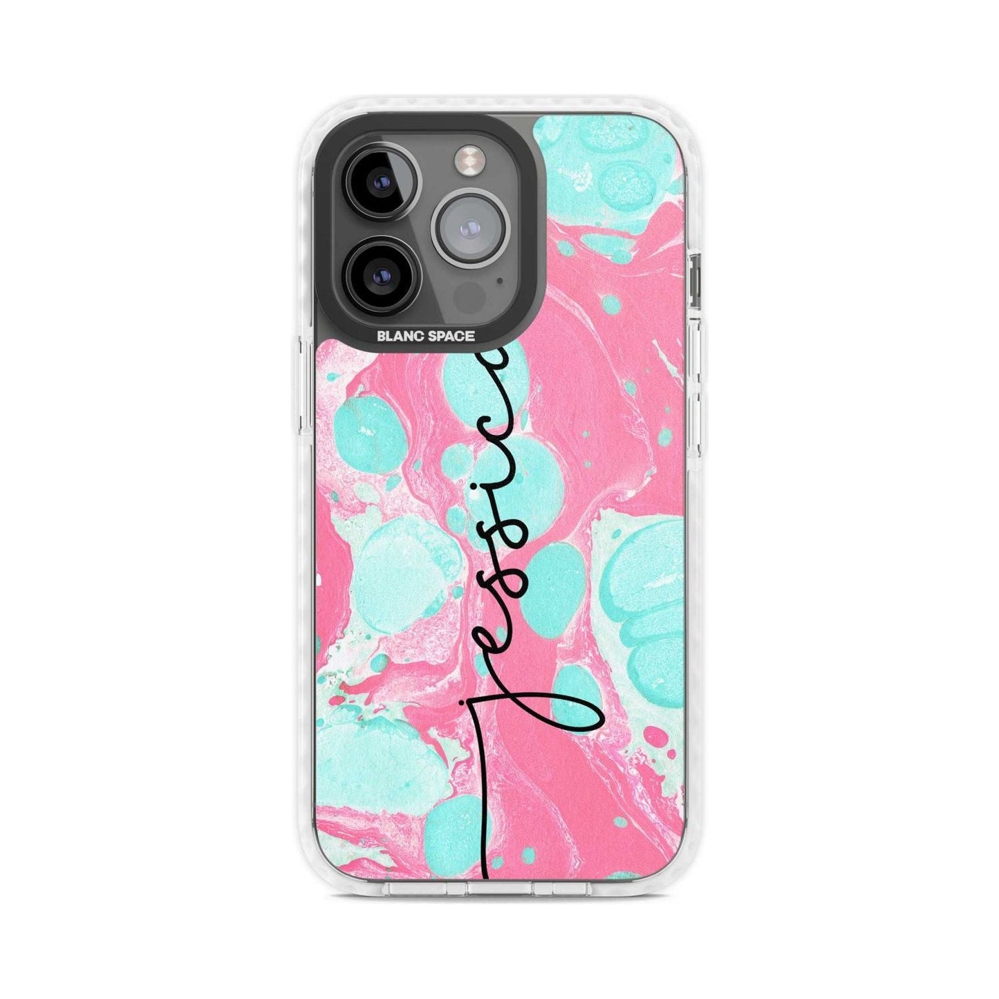 Personalised Turquoise & Pink Marbled
