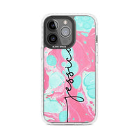 Personalised Turquoise & Pink Marbled