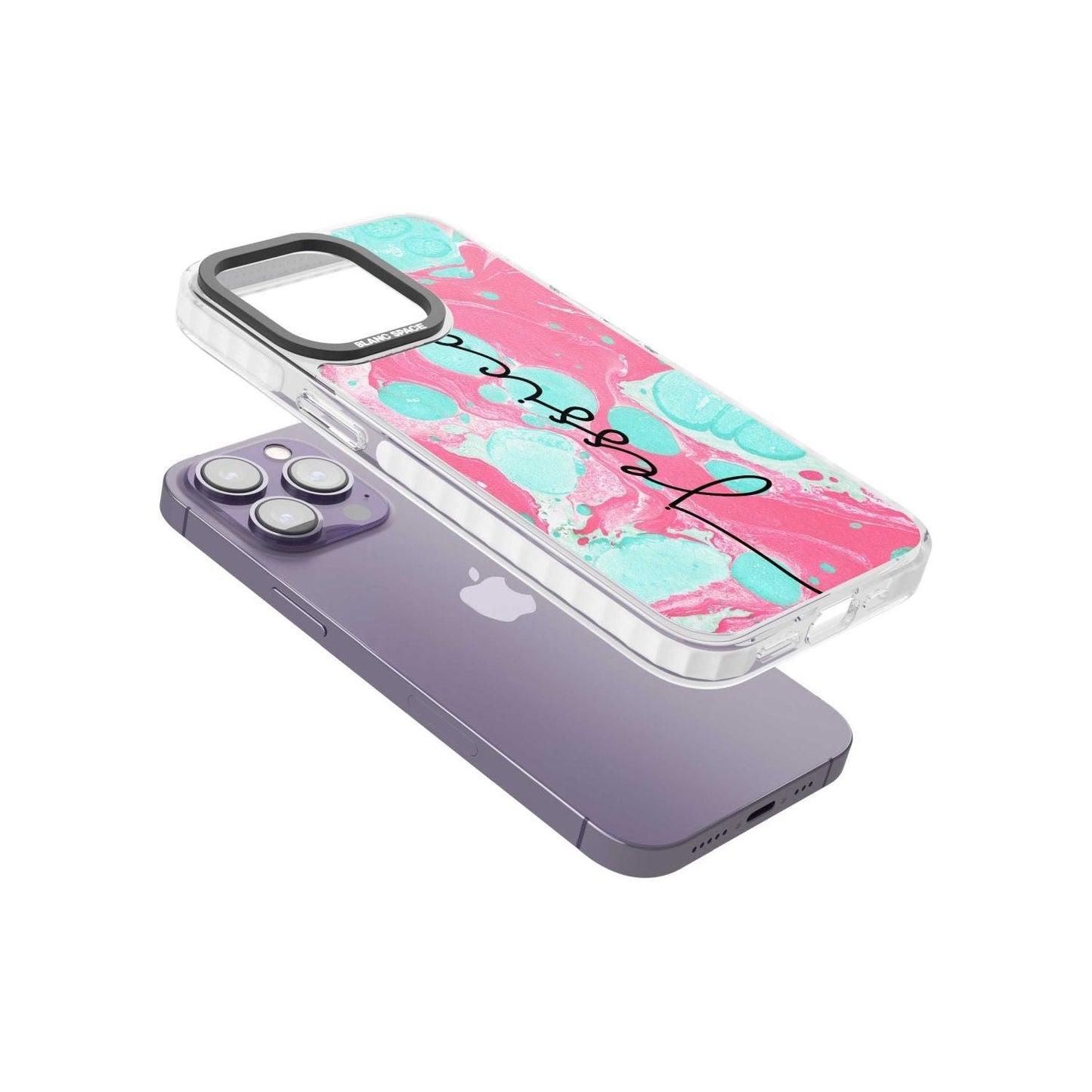 Personalised Turquoise & Pink Marbled