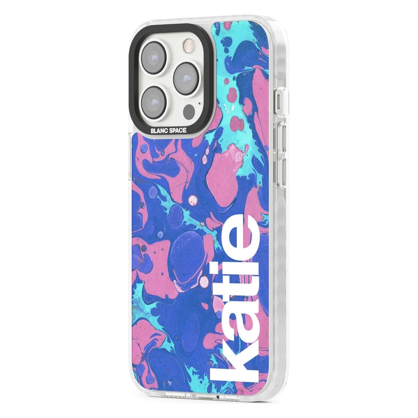 Personalisiertes marineblau-türkisfarbenes Marmor-Design