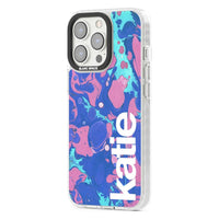 Personalisiertes marineblau-türkisfarbenes Marmor-Design