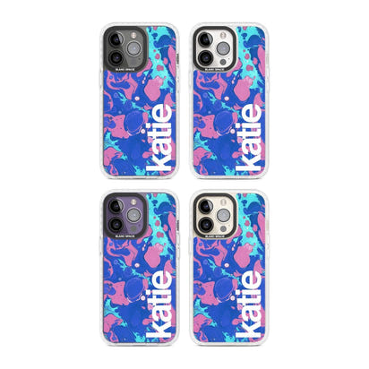 Personalisiertes marineblau-türkisfarbenes Marmor-Design