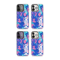 Personalisiertes marineblau-türkisfarbenes Marmor-Design