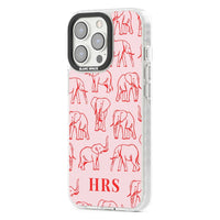 Personalised Red Elephant Outline