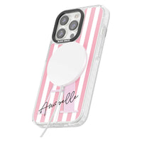 Personalised Pink Stripes & Monogram