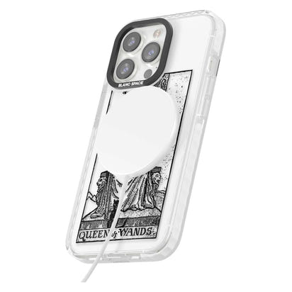 Personalisierte Tarotkarte „Königin der Stäbe“ (transparent)