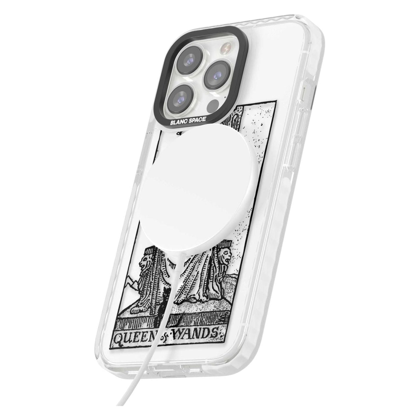 Personalisierte Tarotkarte „Königin der Stäbe“ (transparent)