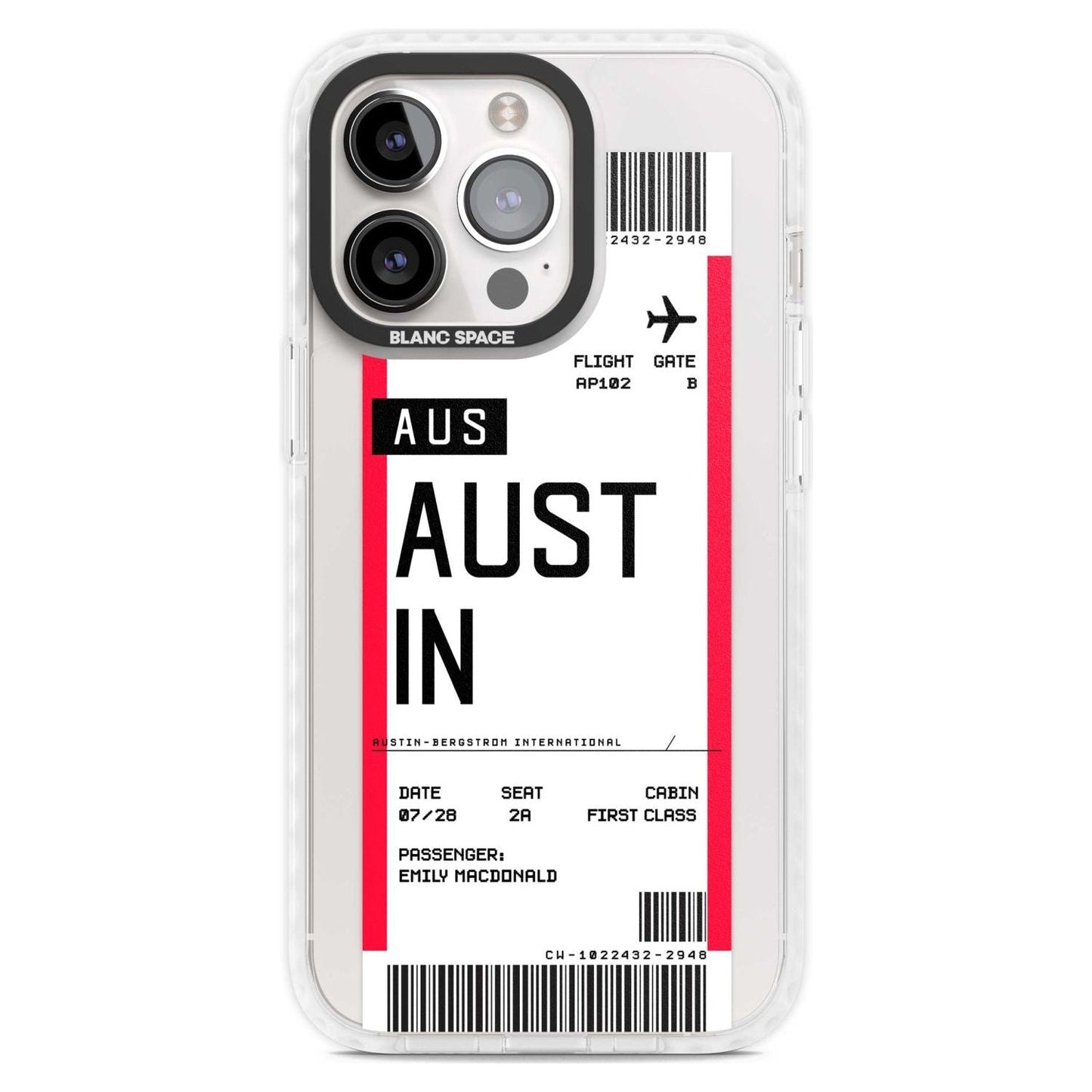 Personalised Austin Boarding Pass
