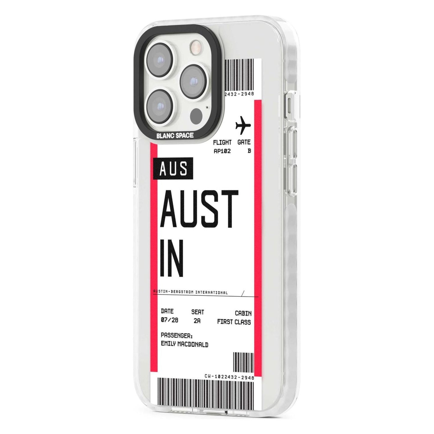 Personalised Austin Boarding Pass