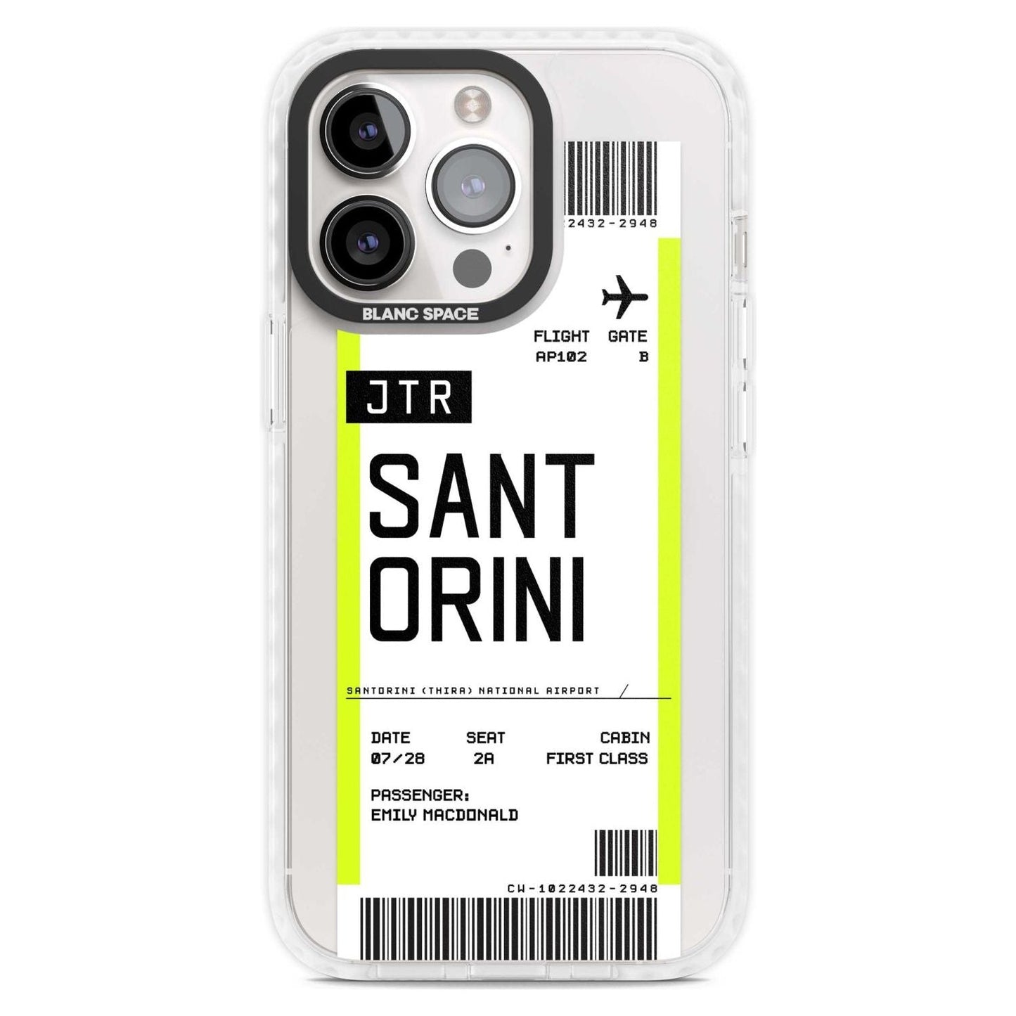 Personalisierte Bordkarte für Santorini