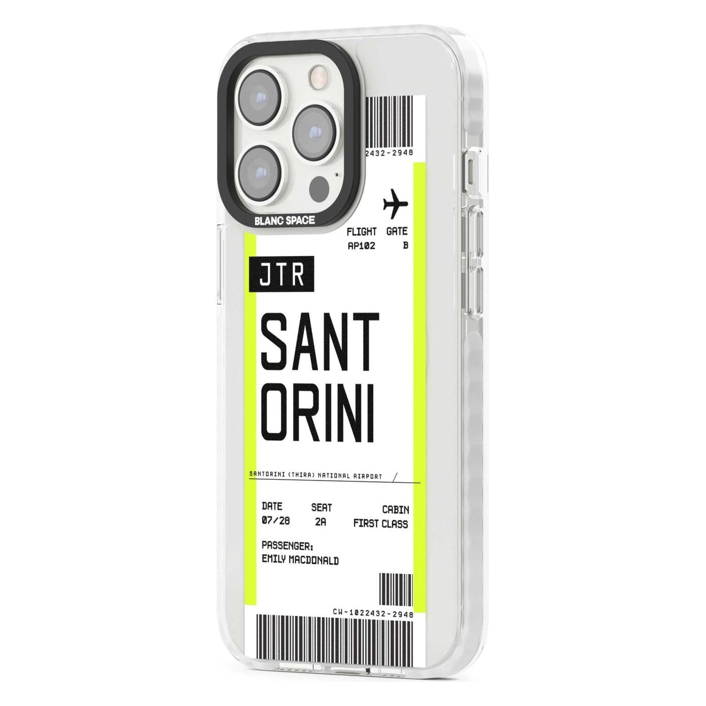 Personalisierte Bordkarte für Santorini