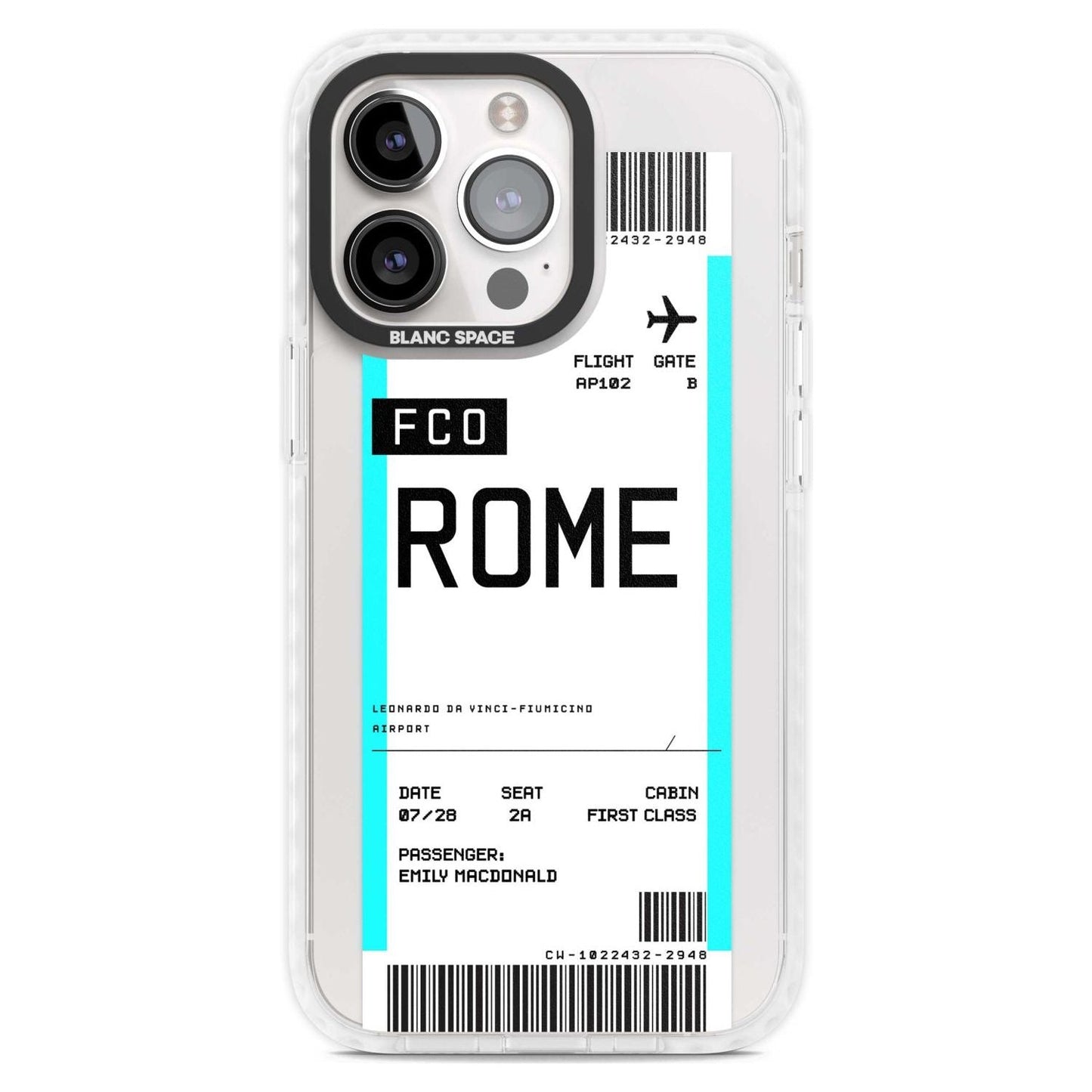 Personalised Rome Boarding Pass