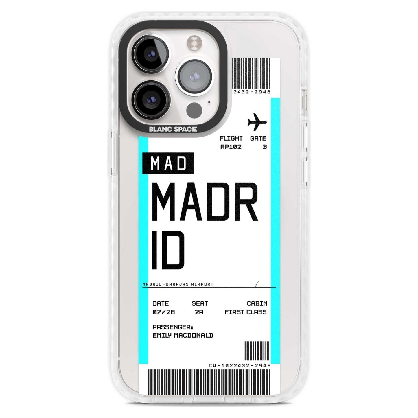 Personalised Madrid Boarding Pass