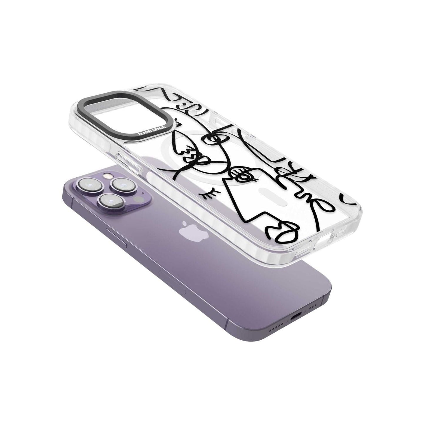 Abstract Line Art Black Clear