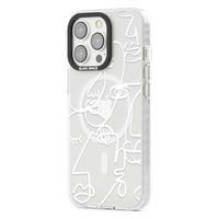 Abstract Line Art White Clear