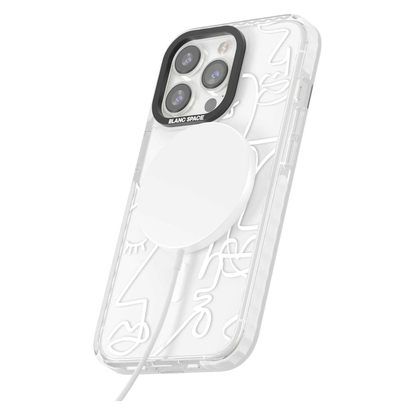 Abstract Line Art White Clear