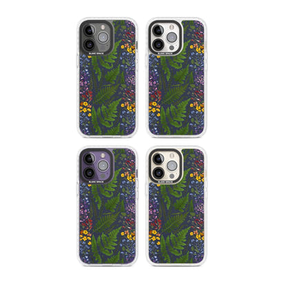 Busy Floral And Fern Design Navy