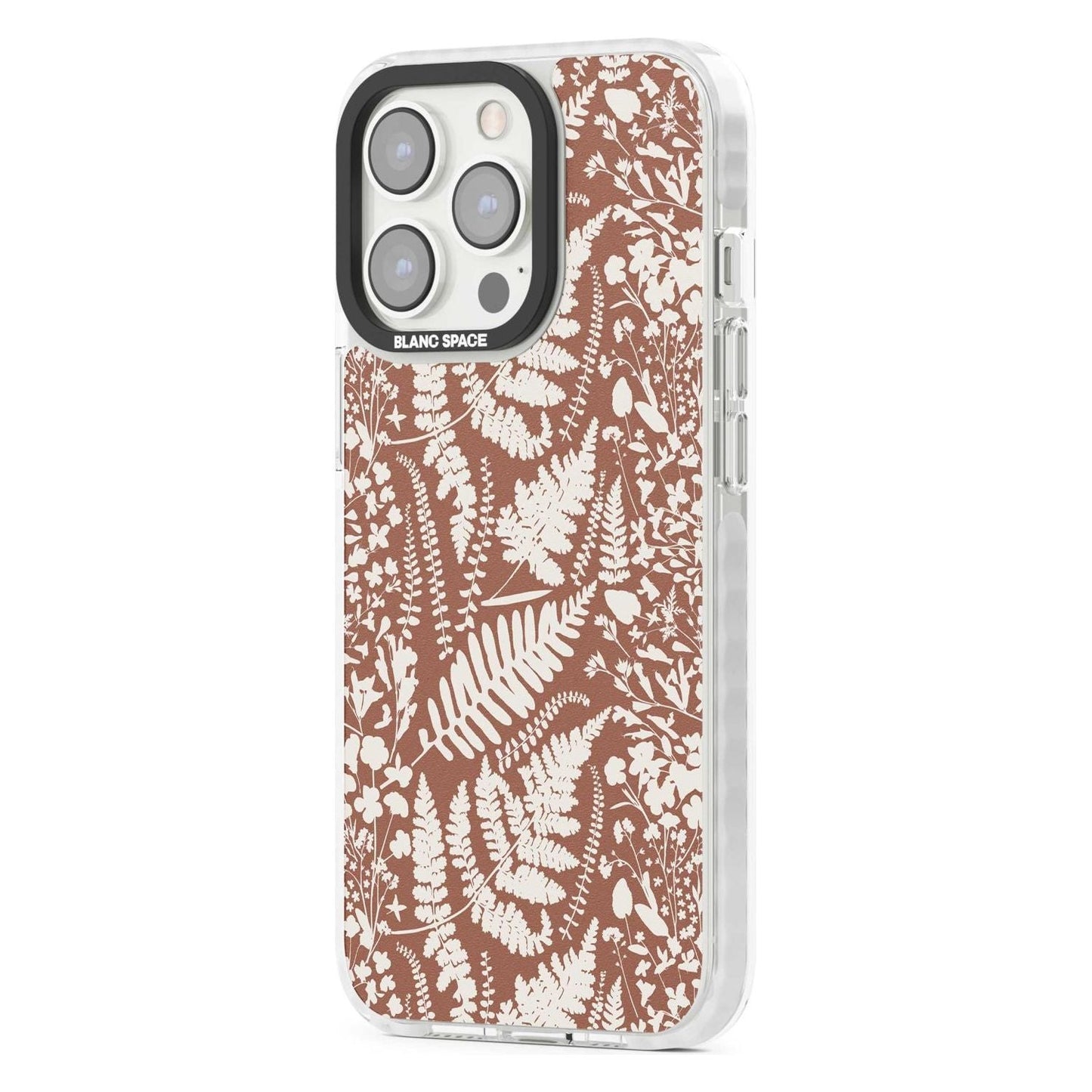 Fleurs sauvages et fougères sur terre cuite