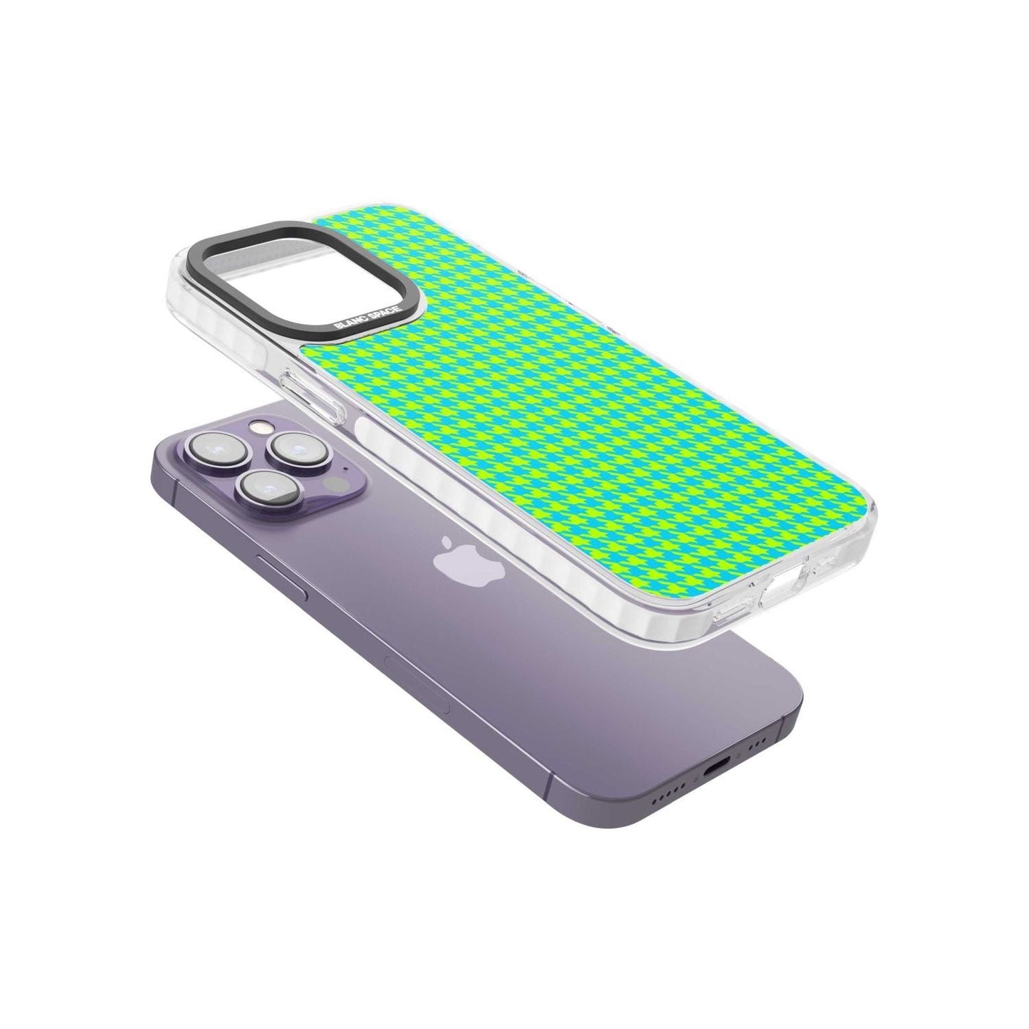 Neon Lime & Turquoise Houndstooth