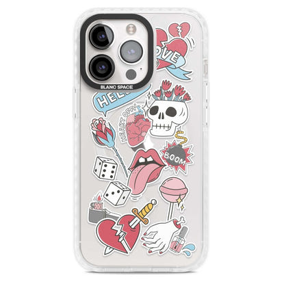 Autocollants Crâne et Fleurs