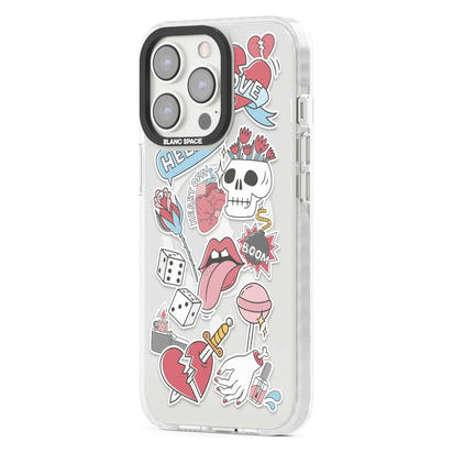 Autocollants Crâne et Fleurs