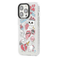 Autocollants Crâne et Fleurs