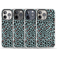 Leopardenmuster in Pastellblau und Rosa