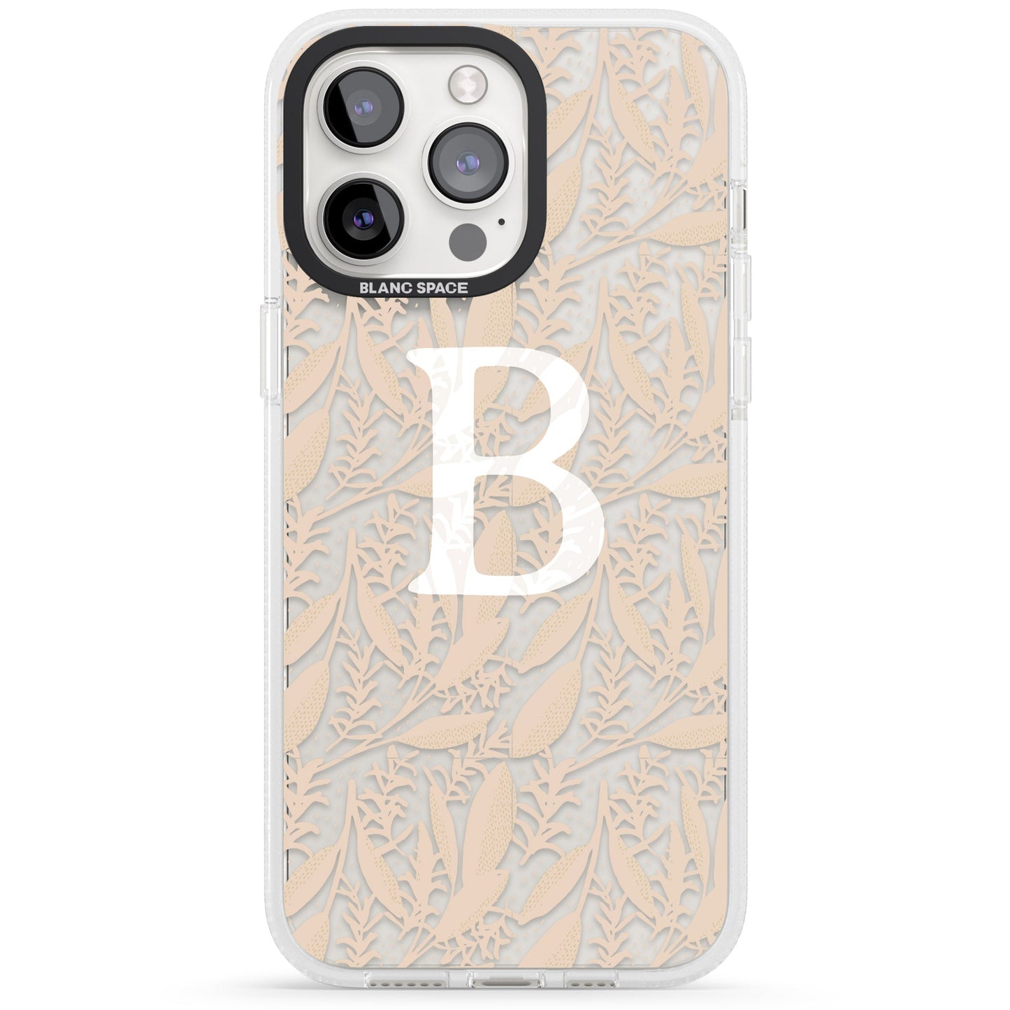 Monogramme personnalisé, motif floral abstrait subtil.