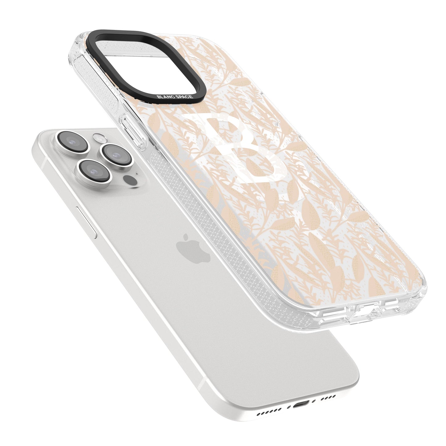 Monogramme personnalisé, motif floral abstrait subtil.