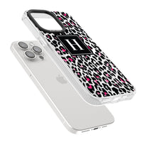 Personalised Clear Pink Leopard Monogram