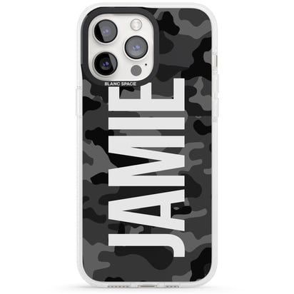 Personalised Black Camo Name Vertical