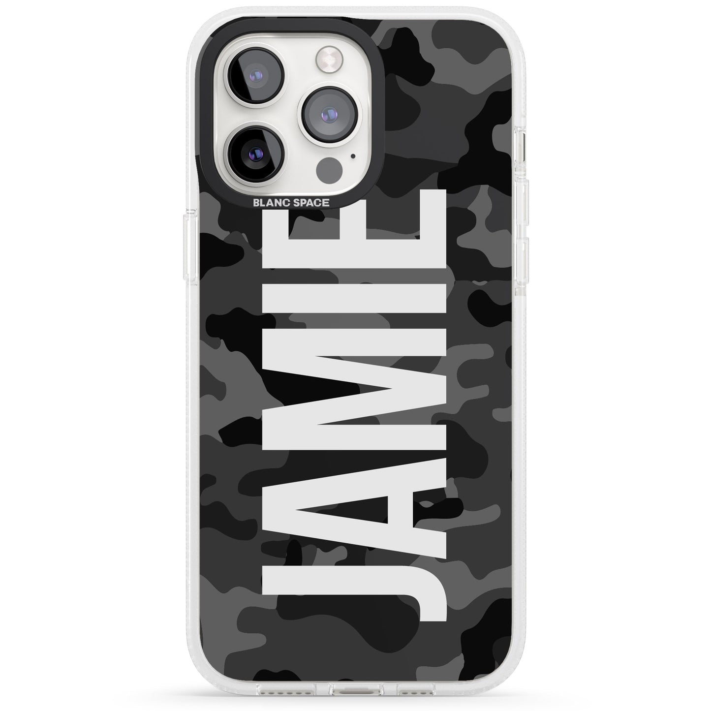 Personalised Black Camo Name Vertical