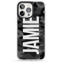 Personalised Black Camo Name Vertical