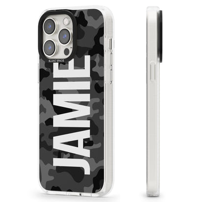 Personalised Black Camo Name Vertical