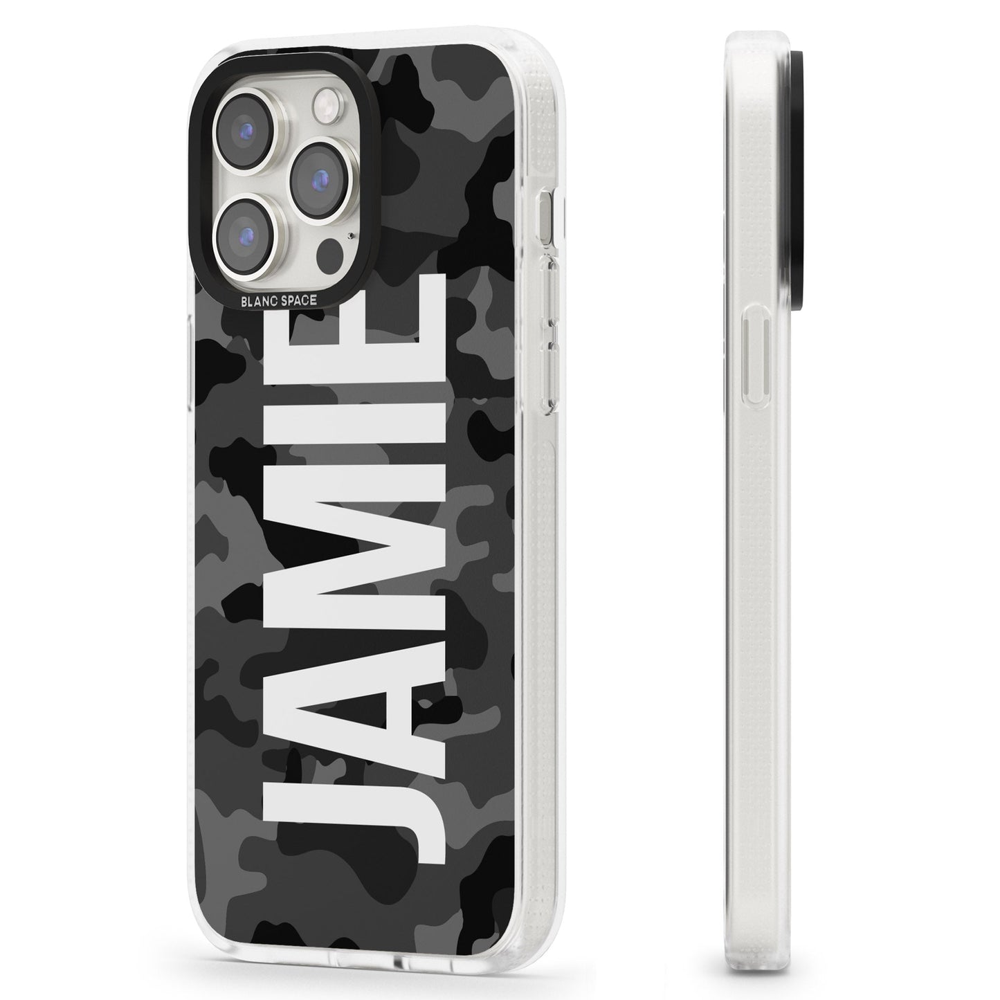 Personalised Black Camo Name Vertical