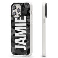 Personalised Black Camo Name Vertical