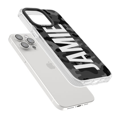 Personalised Black Camo Name Vertical