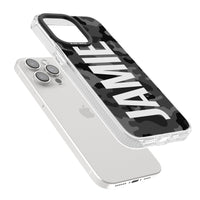 Personalised Black Camo Name Vertical