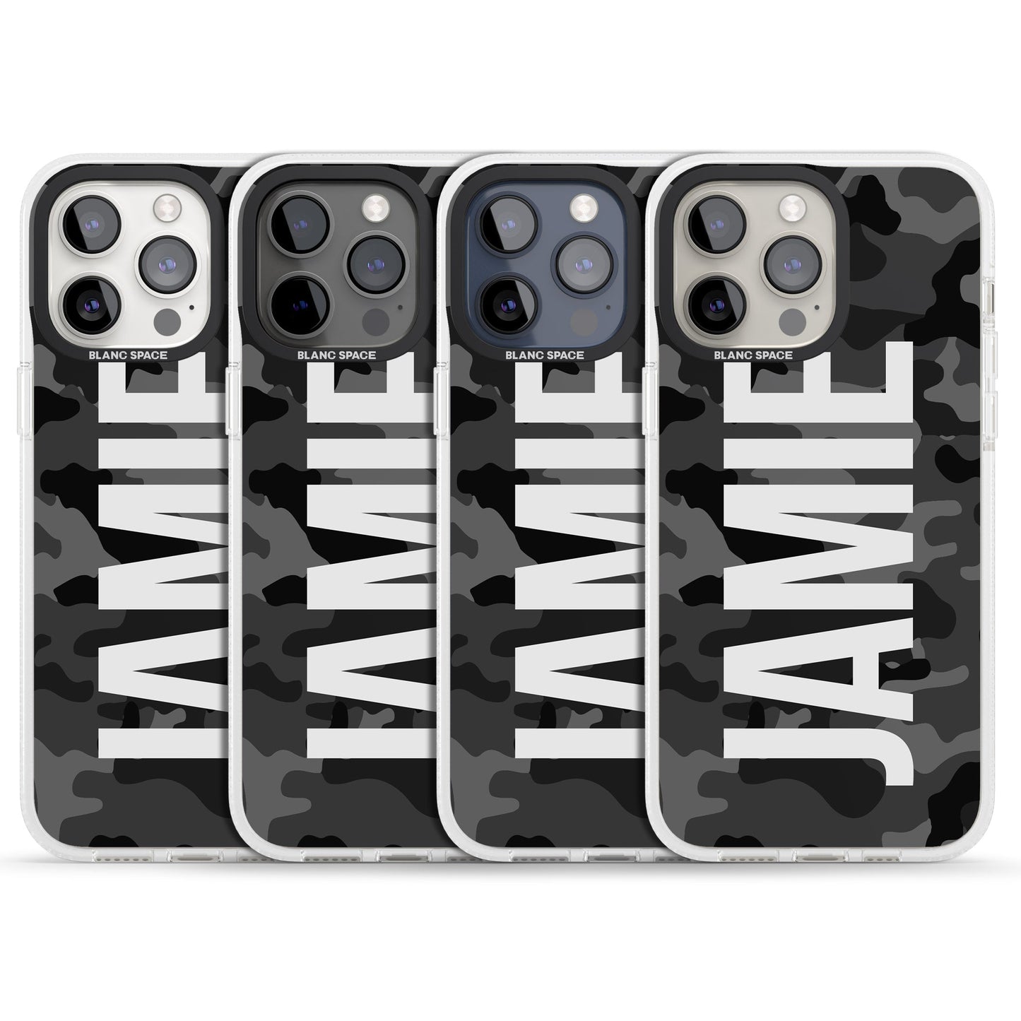 Personalised Black Camo Name Vertical