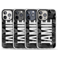 Personalised Black Camo Name Vertical