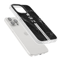 Personalised Black Marble Stripe Initials