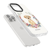 Portrait floral personnalisé d'un Labrador Retriever jaune