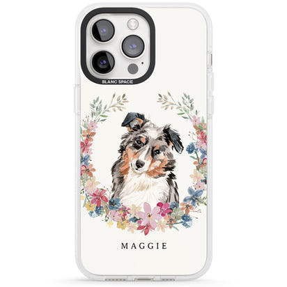 Personalised Australian Shepherd Floral Portrait