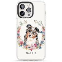 Personalised Australian Shepherd Floral Portrait
