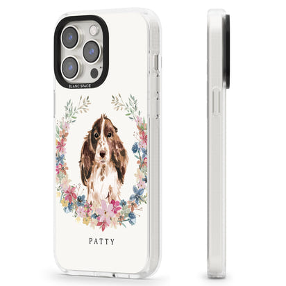 Personalised Cocker Spaniel Floral Portrait