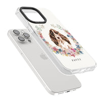 Personalised Cocker Spaniel Floral Portrait