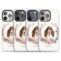 Personalised Cocker Spaniel Floral Portrait