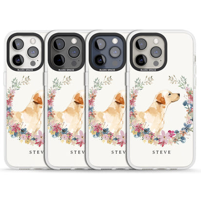 Personalised Yellow Labrador Floral Portrait