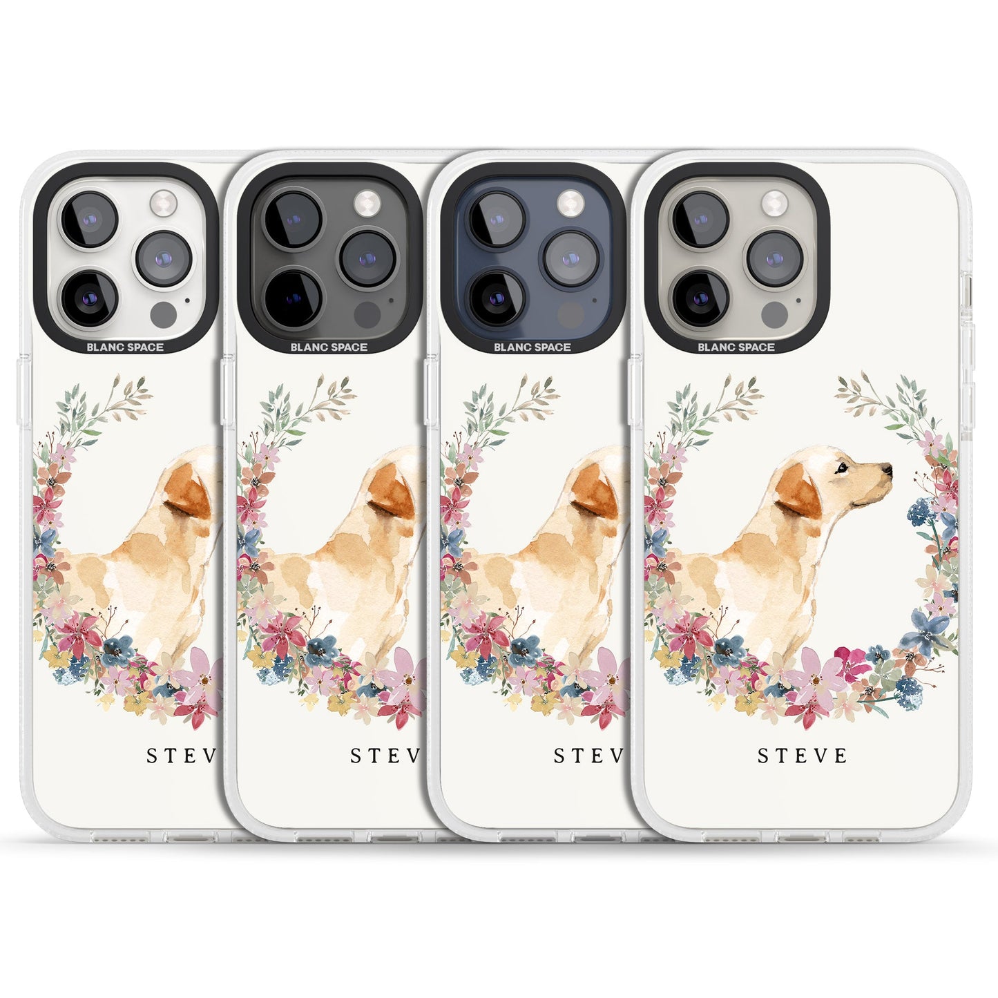 Personalised Yellow Labrador Floral Portrait