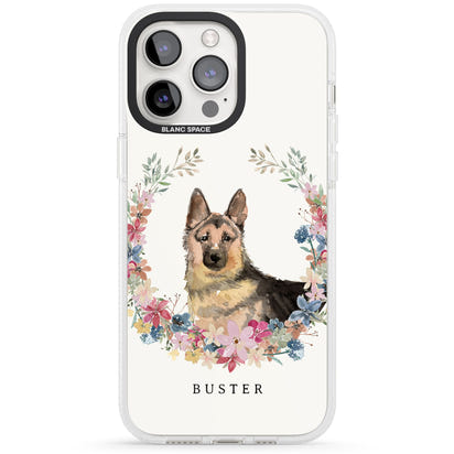 Personalised German Shepherd Floral Portrait
